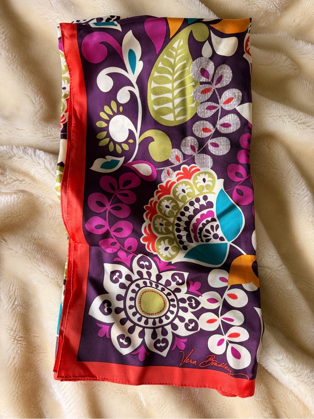 Vera Bradley Purple Floral Paisley Scarf